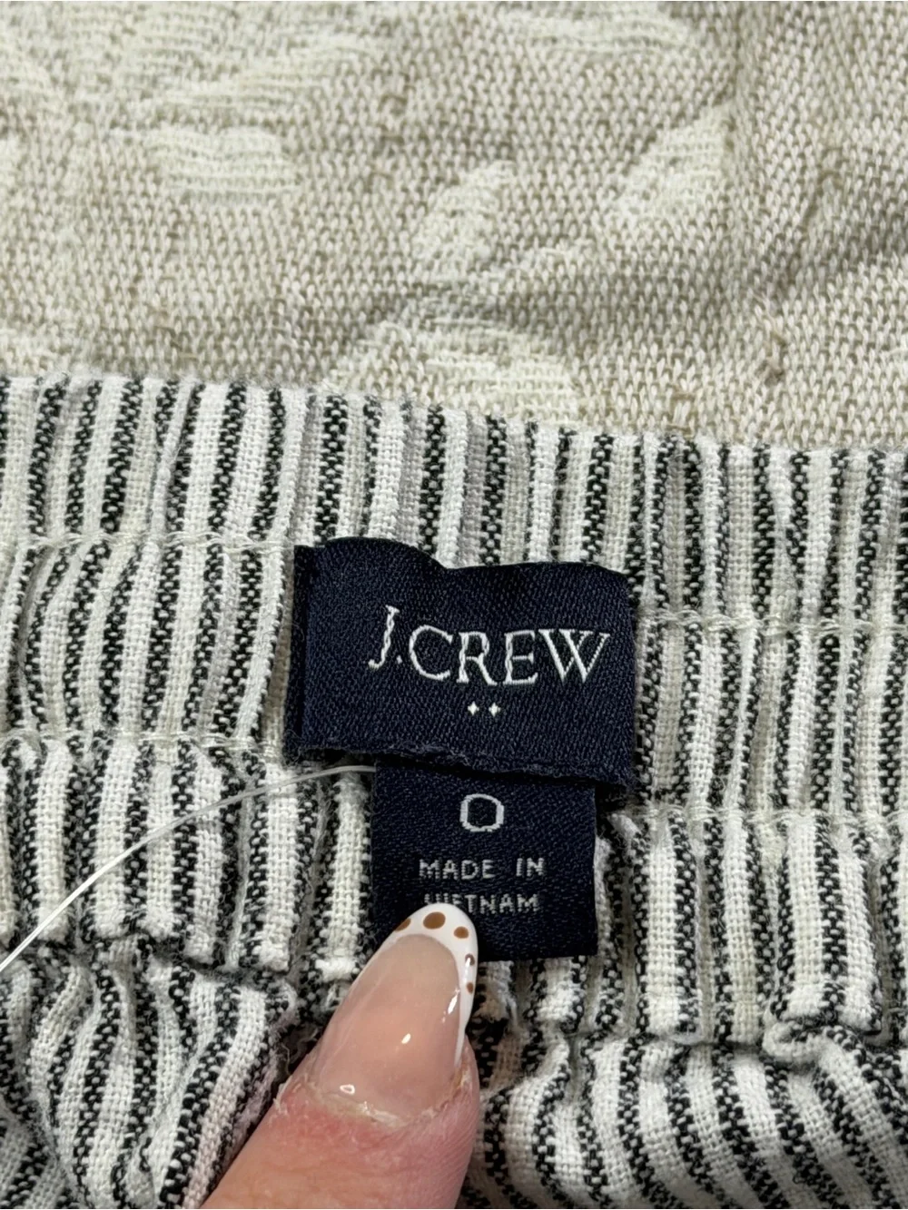 J.Crew Women's Striped Cuffed Pants Size 0 Front Pockets Casual Straight Leg